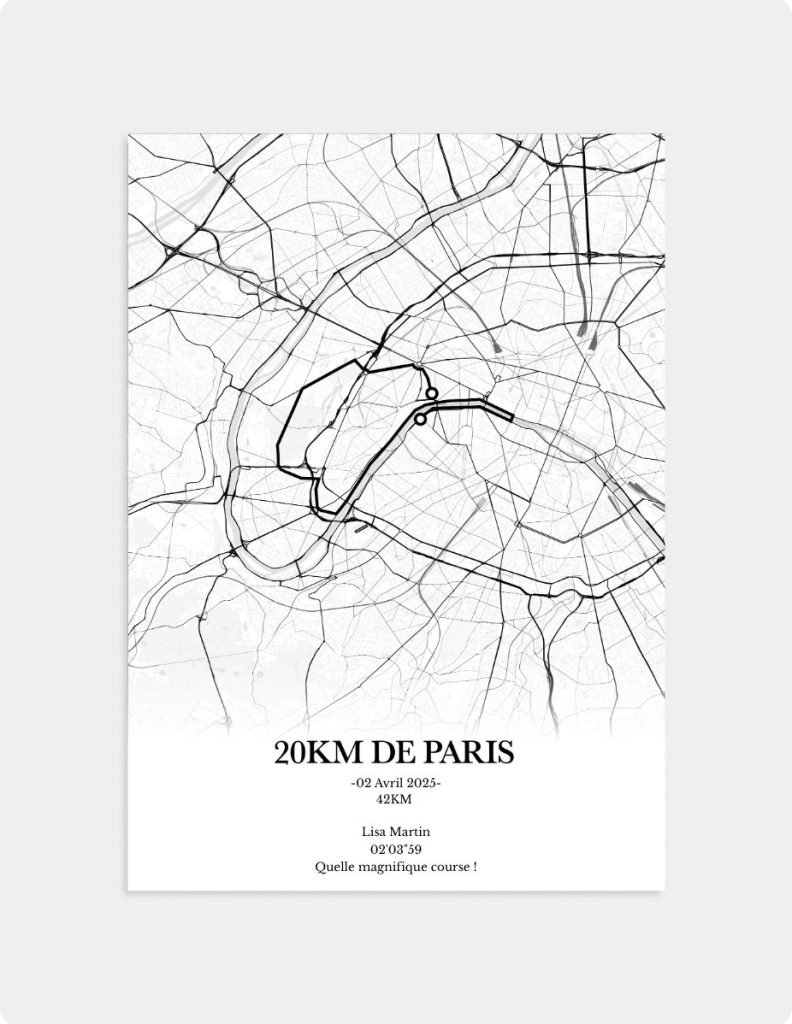 Affiche personnalisée -20 KM de Paris
